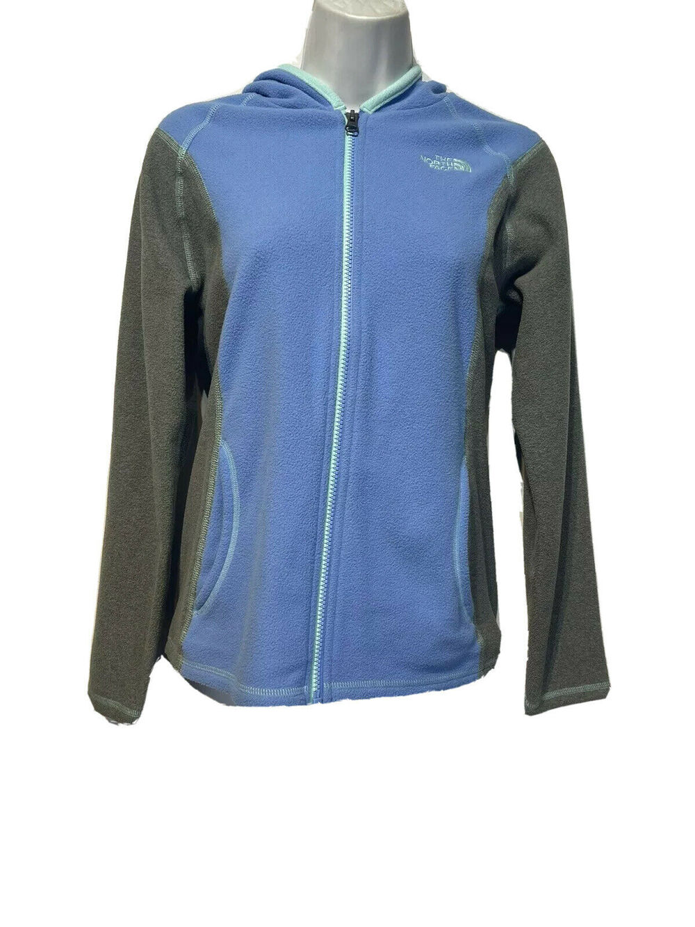 the north face blue gray kids fleece jacket Size L
